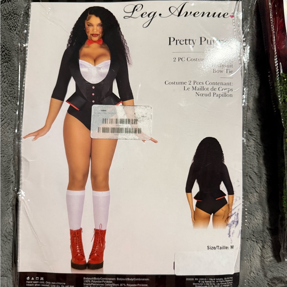 Leg Avenue Pretty Puppet Black and White Costume